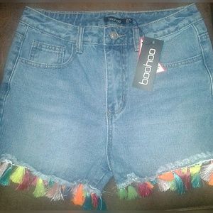 BooHoo Jean Short With Rainbow Tassels💕🎉💁